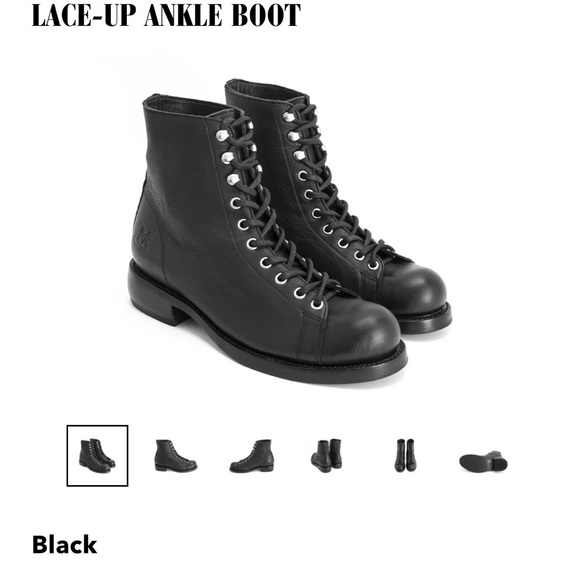 JOHN FLUEVOG LACE UP BOOTS BLACK SZ 8W RICARD LEATHER ANKLE COMBAT PUNK GOTH - Picture 14 of 15